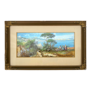 View in Summer of Napoli, Italy, Gouache on Laid Paper, 1910-1919 by Yves Gianni