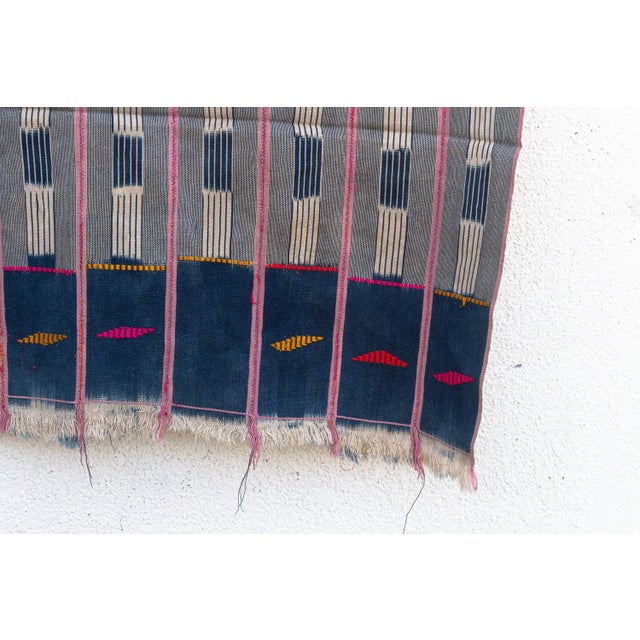 Vintage Baoule African "Bandama Sunset" Ikat Throw For Sale - Image 4 of 7