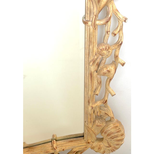 Italian Hand-Carved Grotto Shell & Coral Reef Mirror with Beveled Glass For Sale - Image 12 of 18