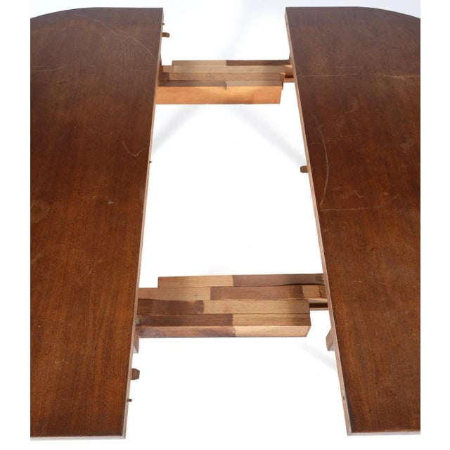 Wood Jens Risom 1950's Walnut Dining Table With Extension Leaves For Sale - Image 7 of 7