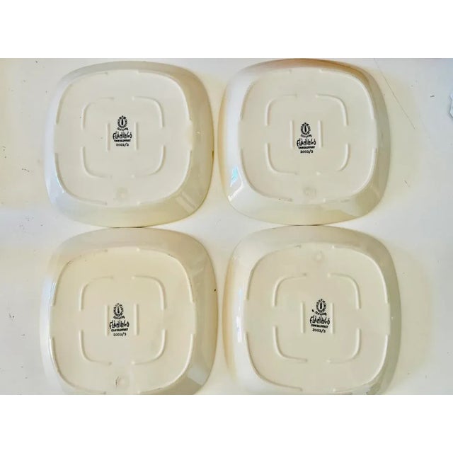 1960s Norwegian Flamingo Square Side Plates With Abstract Fish Design- Set of 4 For Sale - Image 4 of 7