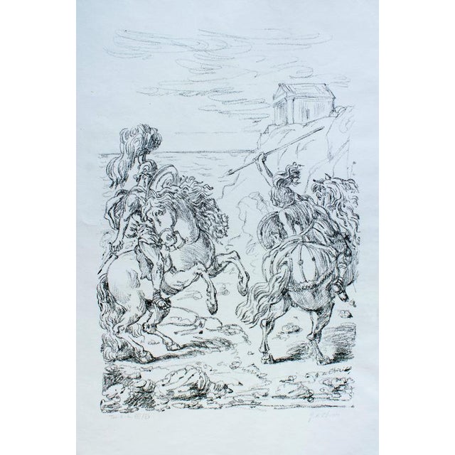 Hand signed. Edition of 121 copies printed by Igino Alessandrini. One of only 15 prints in Roman Numerals on light blue...
