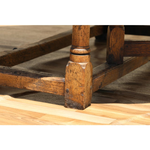 Country French Tiger Oak Drop-Leaf Gateleg Dining Table, Rustic Farmhouse Oak Table, Circa 1950s For Sale - Image 12 of 18