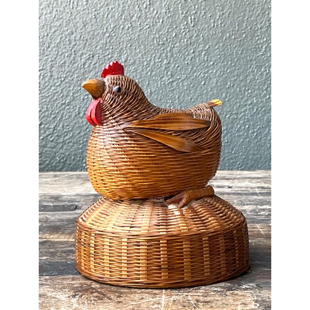 Vintage Shanghai Weave Rooster Music Box For Sale - Image 15 of 15
