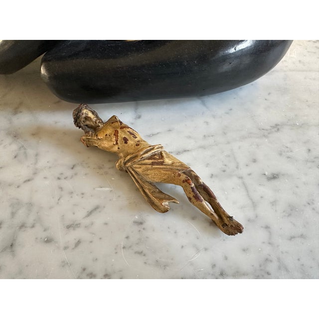 17th Century Alpine Wooden Christ Torso with Polychrome Traces For Sale - Image 4 of 15