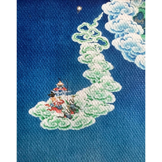 'The Refuge Tree' Thangka Silk Painting, Brocade Framed, Tibetan Textile Wall Hanging For Sale - Image 4 of 10