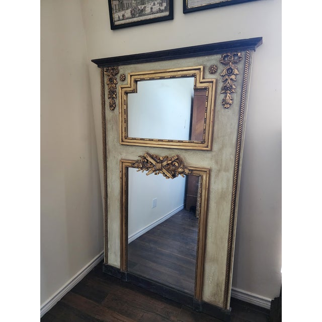 1980s French Style Trumeau Mirror For Sale - Image 5 of 7