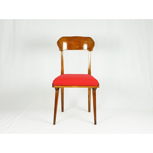 Mid-Century Modern Wood and Red Fabric Side Chairs from Fratelli Barni Mobili Darte, 1950s, Set of 2 For Sale - Image 9 of 14