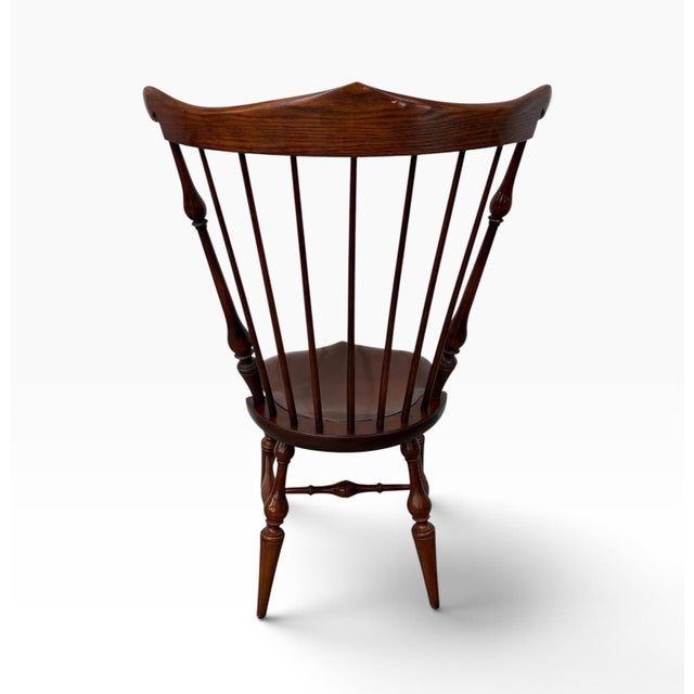 Wood Vintage Dr Dimes Windsor Style Oak & Solid Cherry Dining Chairs - Set of 4 For Sale - Image 7 of 11