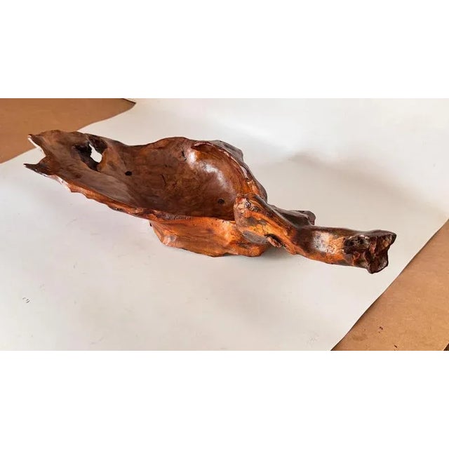 Vintage French Hand-Carved Wooden Basket, 1970s For Sale - Image 9 of 11