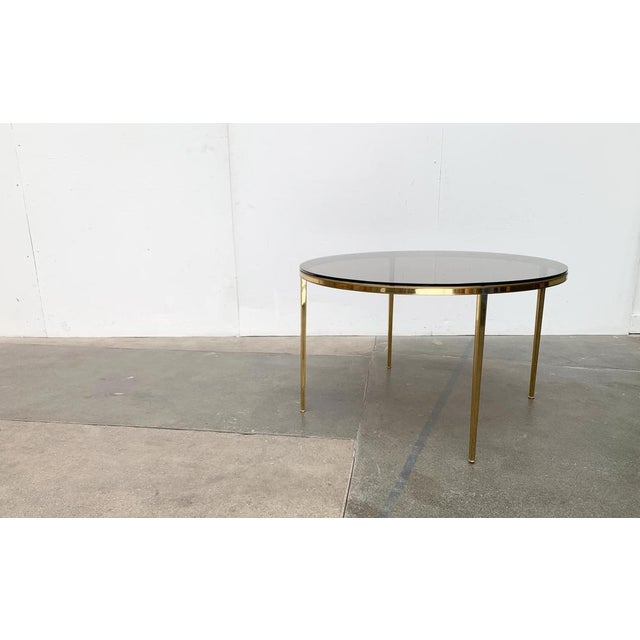 Brown Mid-Century Hollywood Regency German Brass and Glass Coffee Couch Table from Vereinigte Werkstätten, 1960s For Sale - Image 8 of 18