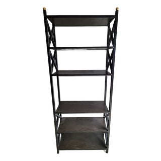 1960s Directoire Black Welded Steel and Wood Etagere For Sale