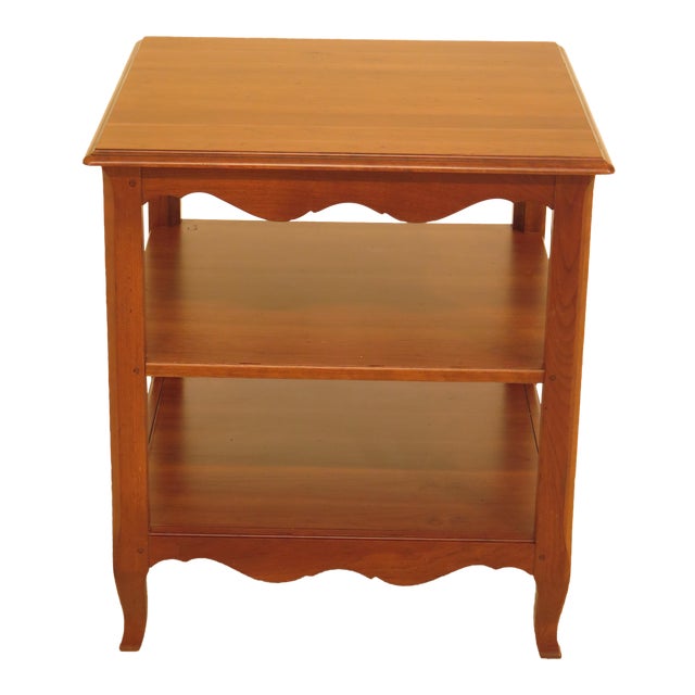 Ethan Allen Country French Cherry Tiered End Table | Chairish