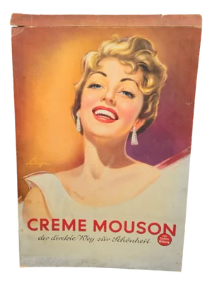 Vintage Advertising Pin Up Cardboard Standee by Creme Mouson, 1950s