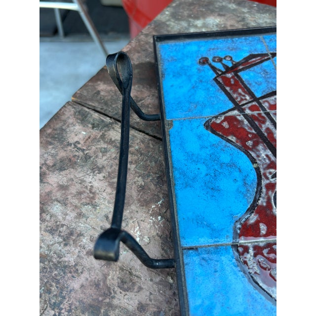 Metal 1950s Bart Marechal Gand Tile Tray For Sale - Image 7 of 8