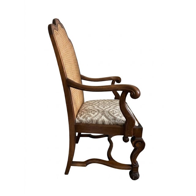 Pair of Vintage Early 20th Century Louis XV Style Walnut Cane-Back Accent Chairs For Sale In New York - Image 6 of 18