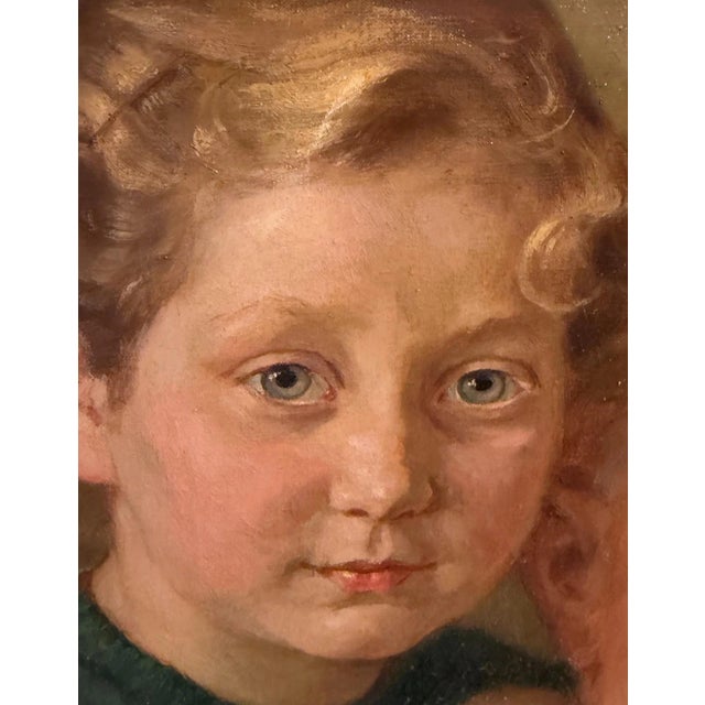 Heinrich Pforr, Family Happiness – Pforr with Grandchildren, Oil Painting on Canvas For Sale - Image 6 of 13