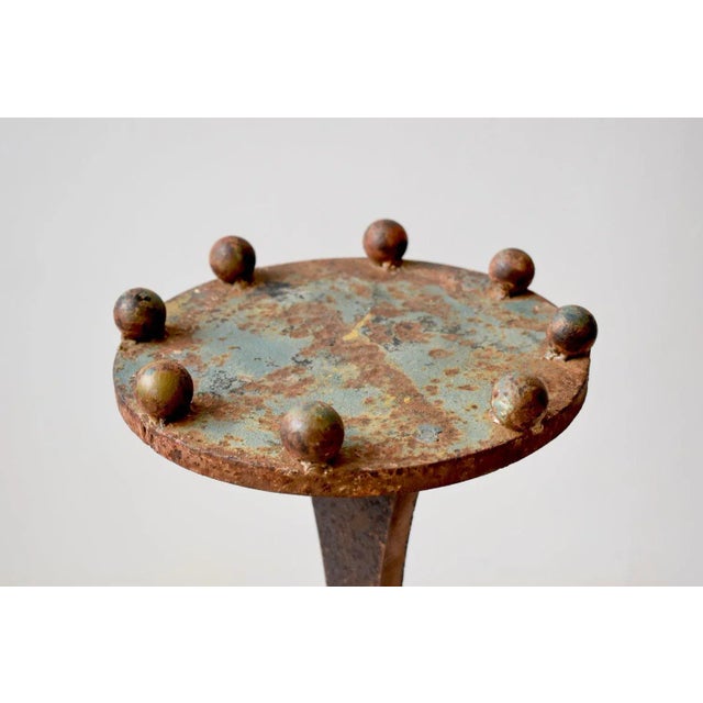 Vintage Folk Art Steel Side Table With Orb Details, Circa 1950s For Sale In New York - Image 6 of 12