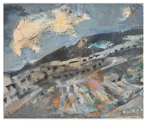 Claude Dechezelle, Abstract Composition, Mid-20th Century, Oil on Canvas