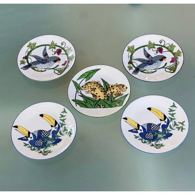 5 Limoge bread and butter plates marked Philippe Deshoulieres Porcelaine De Limoge France D 5 7/8" excellent vintage...