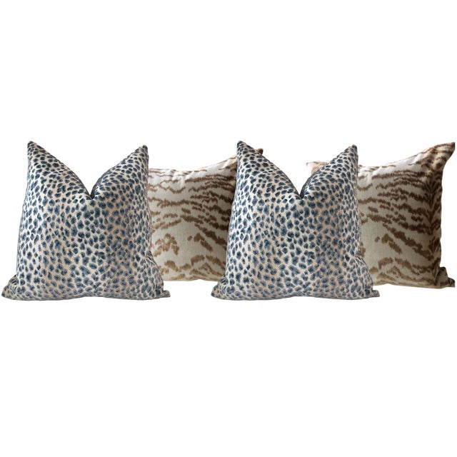 Cowtan & Tout Animal Print Designer Pillow Bundle in "Ocelot" and "Rajah" - Set of 4 For Sale - Image 4 of 4