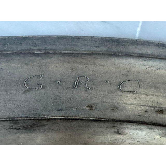 Antique Pewter Charger, 16.865" D’Angleterre Marked European Platter For Sale - Image 4 of 13