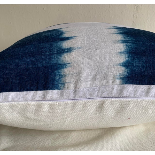 Hand-Dyed Natural Indigo Linen Stripe Pillow – 18" x 18" Hand made The artisanal dyeing process gives each piece a unique,...