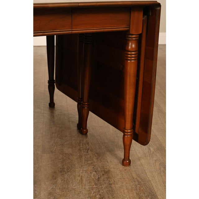 Pennsylvania House Cherry Drop Leaf Dining Table With Leaves For Sale - Image 16 of 18