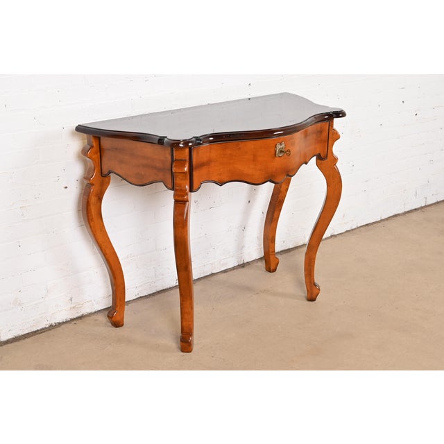 Baker Furniture Company Baker Furniture Italian Provincial Louis XV Carved Maple Console or Entry Table For Sale - Image 4 of 12