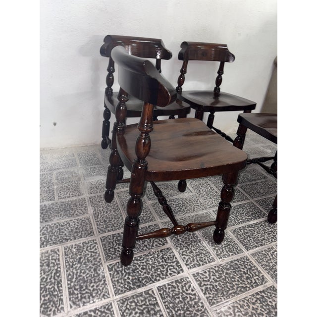 Rustic English Style Chairs, 1900, Set of 4 For Sale - Image 9 of 14
