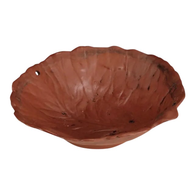 Vintage Terracotta Leaf-Form Hanging Planter, 9.25" For Sale
