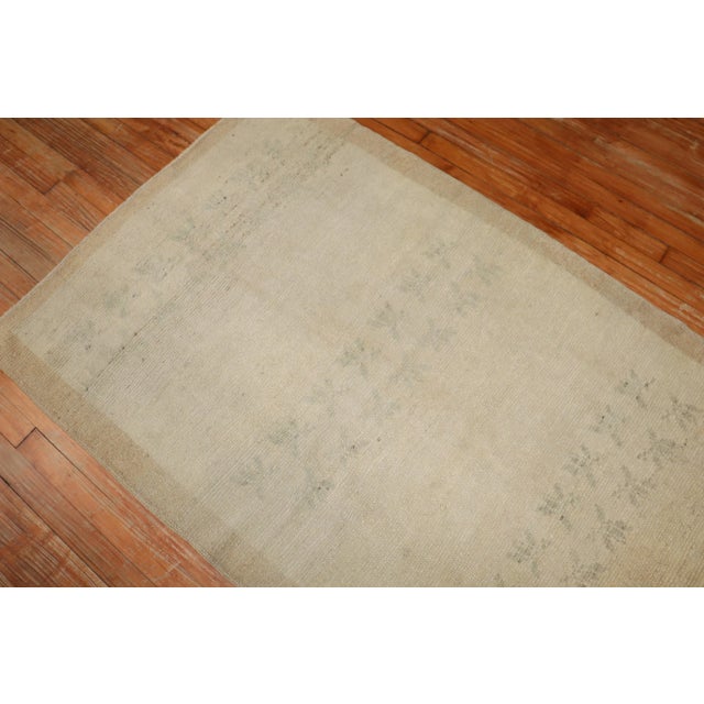 Vintage Muted Beige Turkish Oushak Rug - 3'4" x 5'2" For Sale - Image 4 of 9