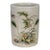 Crackle Glaze Porcelain Brush Pot With Bird & Floral Motif For Sale
