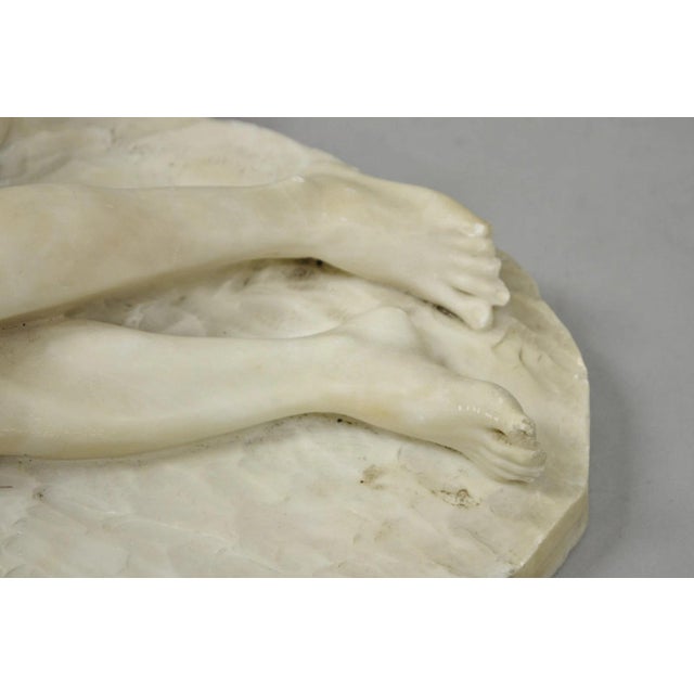 Stephan Abel Sinding (1846-1922) "Lovers Couple" Alabaster Marble Sculpture For Sale In Philadelphia - Image 6 of 18