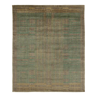 Rug & Kilim's Scandinavian Style Plush Rug in Mohair With Muted Geometric Designs For Sale