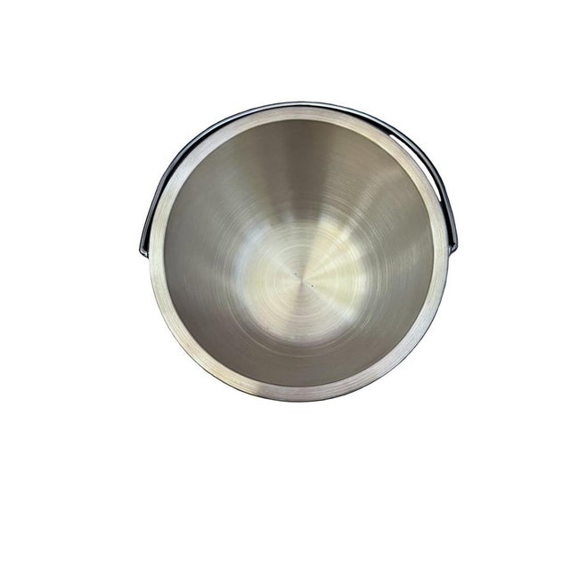 Mid-Century Modern Vintage Mid-Century Modern Black & Silver Ice Bucket Lid, Handle For Sale - Image 3 of 5