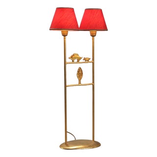 Gilded Bronze Sculpture Lamp For Sale