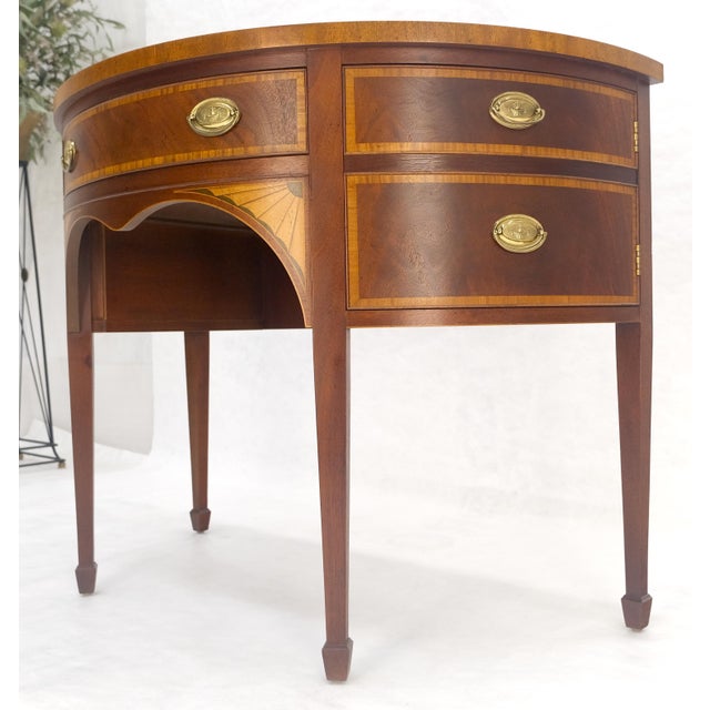 Baker Banded Inlayed Demi Lune Federal Sideboards MINT! For Sale - Image 6 of 18