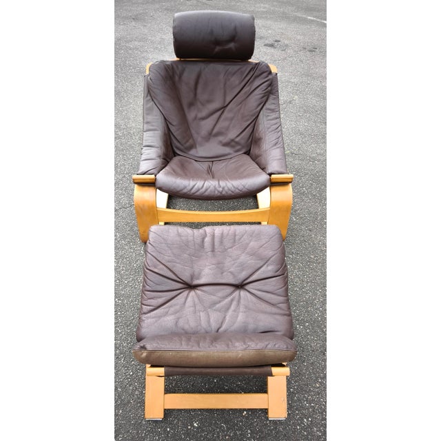 Brown Swedish Kroken Lounge Chair and Ottoman by Åke Fribyter for Nelo, Set of 2 For Sale - Image 8 of 10