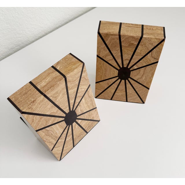 Late 20th Century Art Deco Revival Stone Bookends For Sale - Image 5 of 12