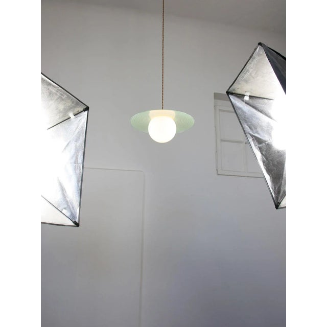 Mid-Century Italian Brass and Opaline Angel Pendant Lamp For Sale - Image 11 of 16