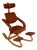 Ergonomically Shaped Rocking Chair in Light Oak and Red Upholstery by Peter Opsvik for Stokke For Sale