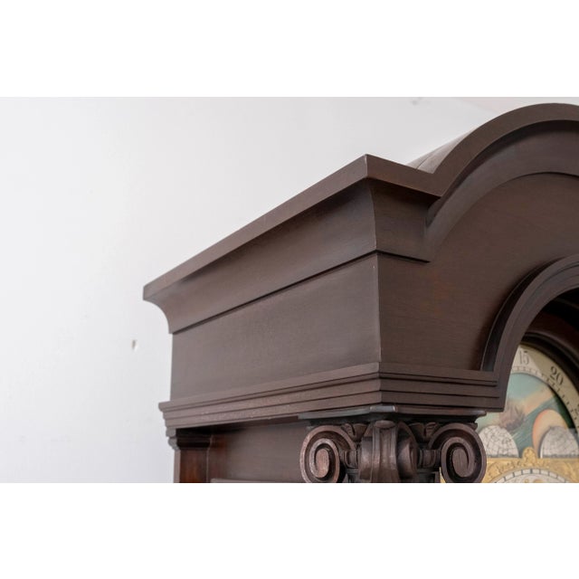 Breitinger & Sons Column Side Mahogany Grandfather Clock For Sale - Image 9 of 18