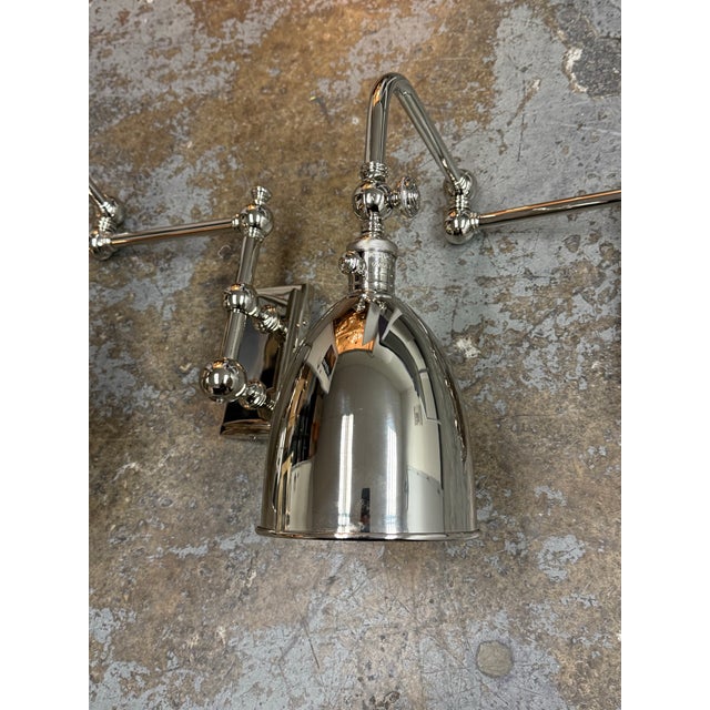 Chapman & Myers for Visual Comfort Pimlico Double Swing Arm Sconces, Pair For Sale In San Francisco - Image 6 of 12