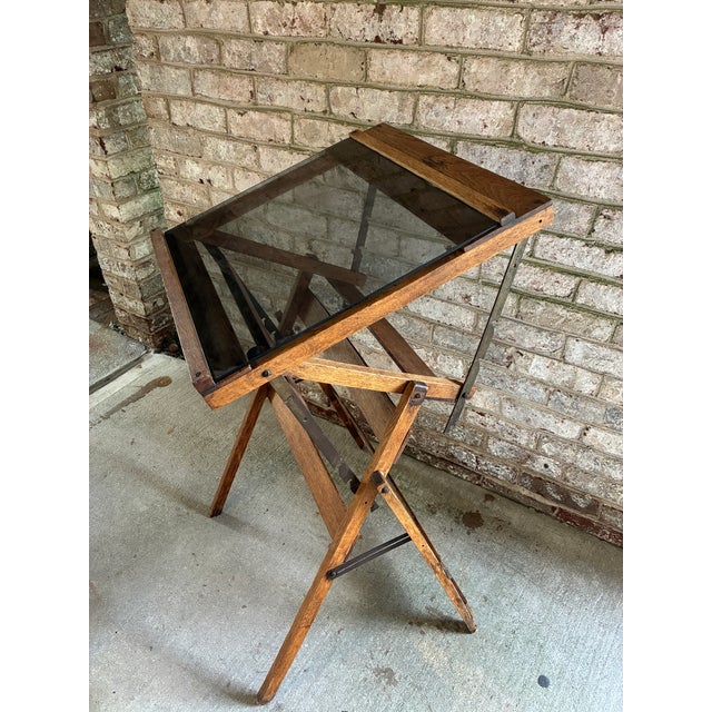 American Vintage Wooden Adjustable Writing Table For Sale - Image 3 of 17