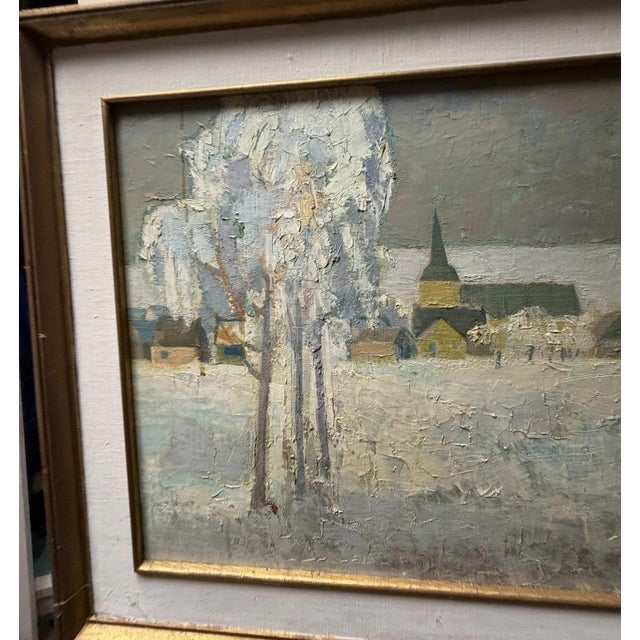 Albert Ference, Boží Dar, Wintertime, Oil Painting on Panel For Sale - Image 6 of 13