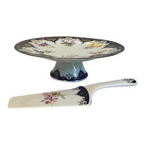 Regency Andrea by Sadek Biltmore Tea Service Porcelain Pedestal Cake Stand W/Server