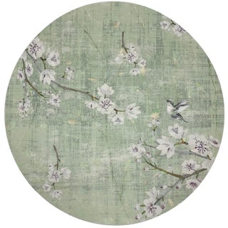 Nicolette Mayer Blossom Fantasia Celadon 16" Round Pebble Placemat, Set of 4 For Sale