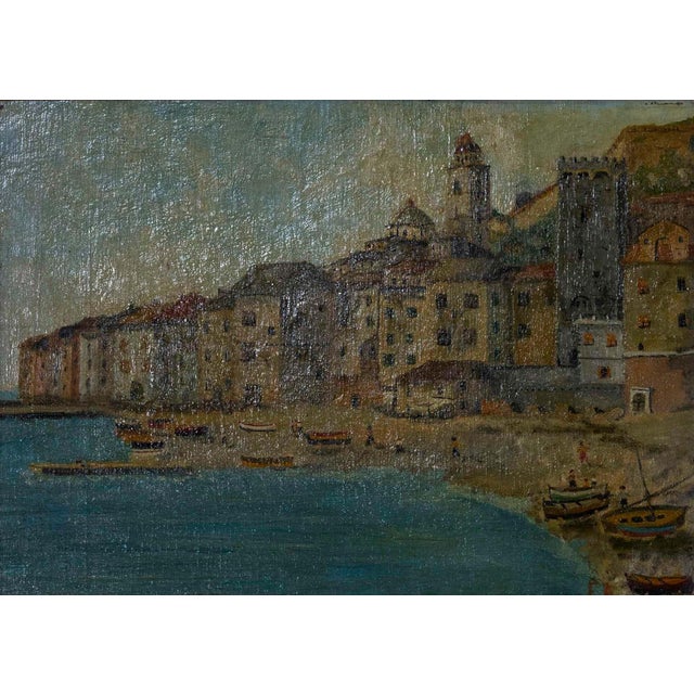 A charming early 20th century oil on panel by Italian painter Andrea Folis, signed lower right and depicting the sunlit...