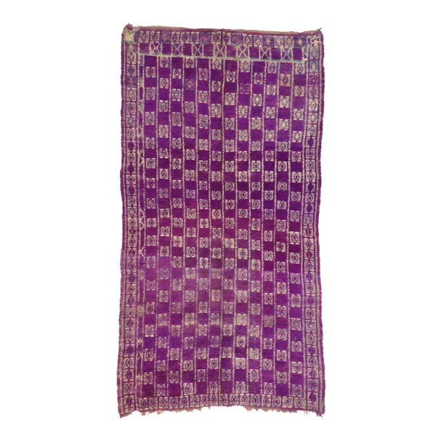 Vintage Purple Talsint Moroccan Rug - 06'05 X 12'00 For Sale
